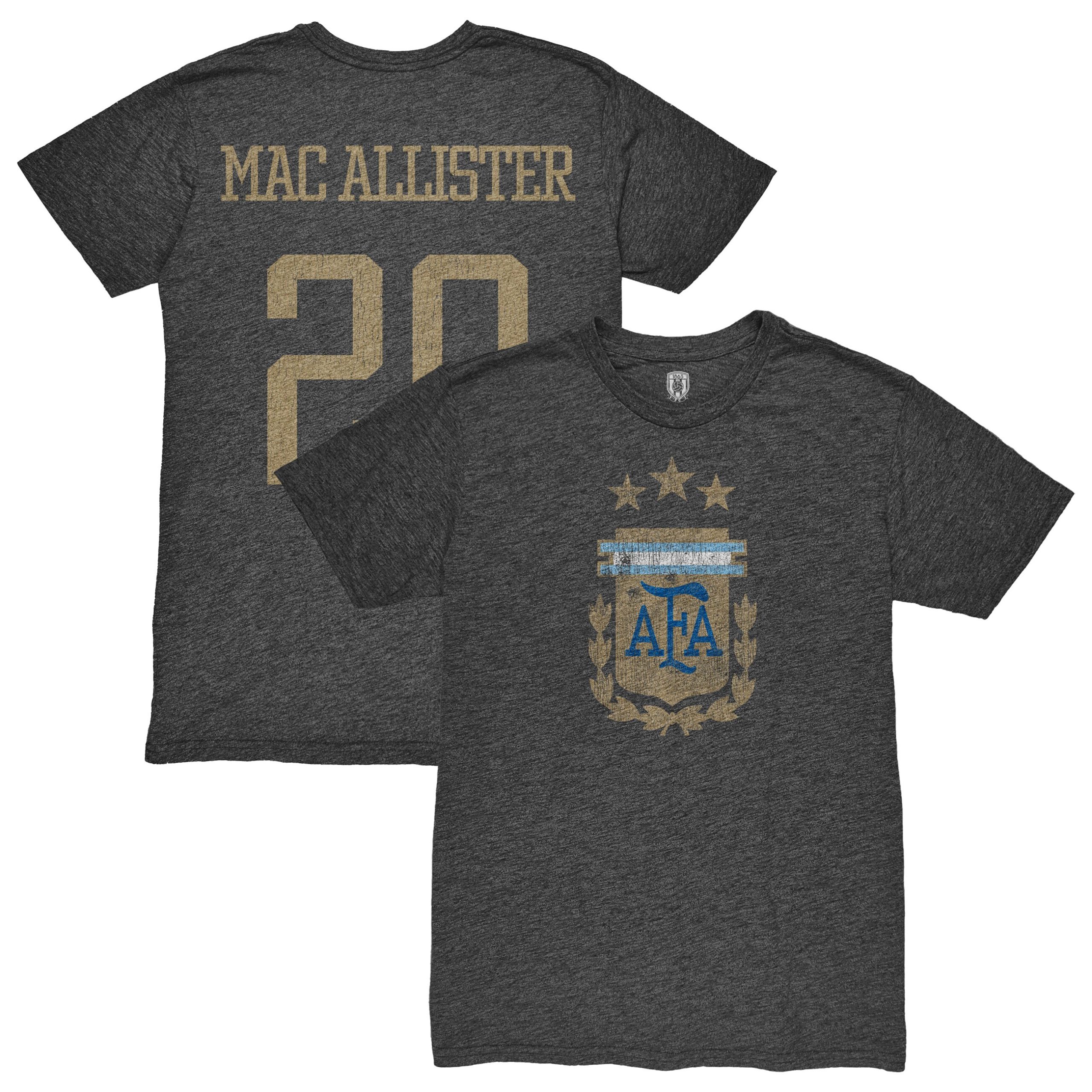 Explore alexis mac allister argentina national team 1863fc player retro tri-blend t-shirt – heather black – Canada World Cup T-Shirts and Jerseys