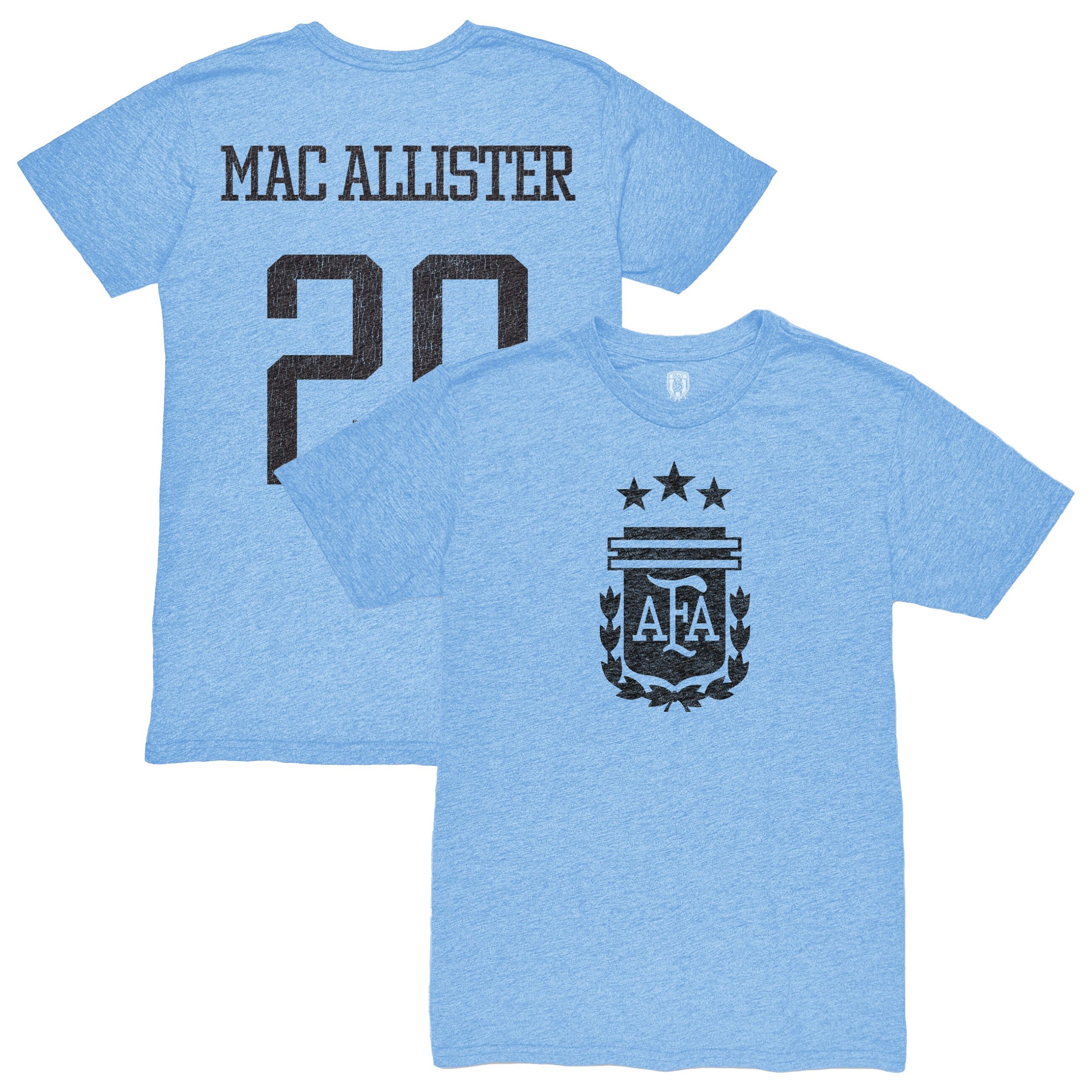 Explore alexis mac allister argentina national team 1863fc player retro tri-blend t-shirt – light blue – Canada World Cup T-Shirts and Jerseys