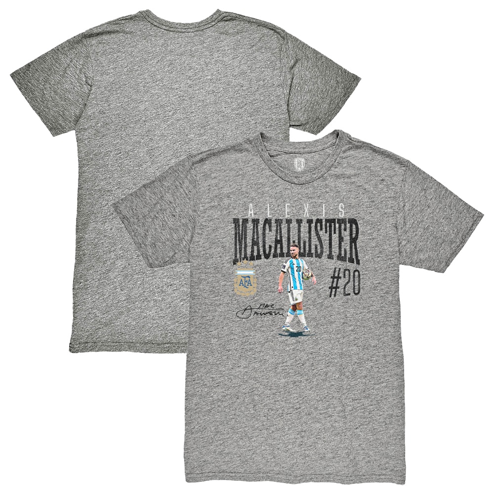 Explore alexis mac allister argentina national team 1863fc snapshot tri-blend t-shirt – heather gray – Canada World Cup T-Shirts and Jerseys