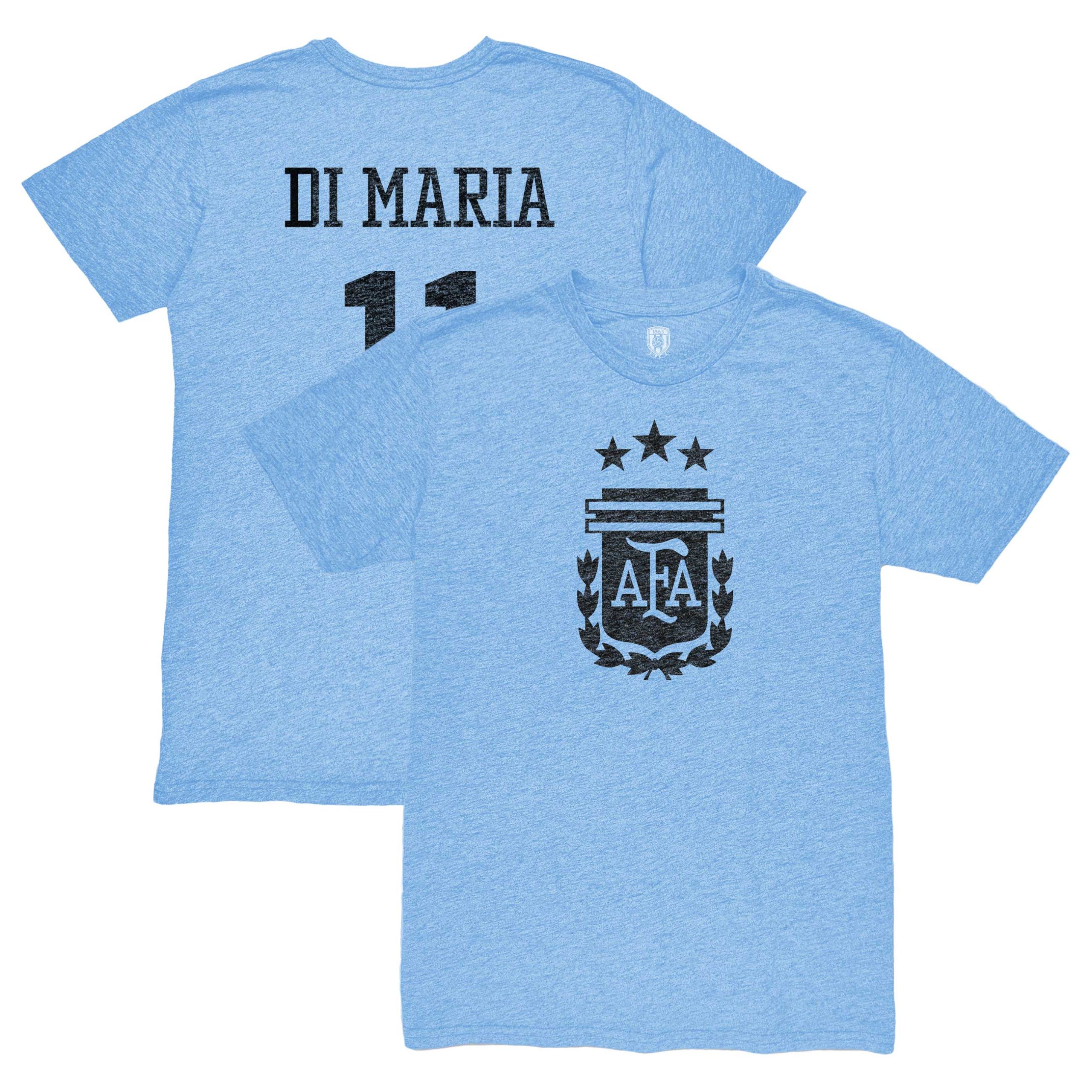 Explore angel di maria argentina national team 1863fc retro player tri-blend t-shirt – light blue – Canada World Cup T-Shirts and Jerseys
