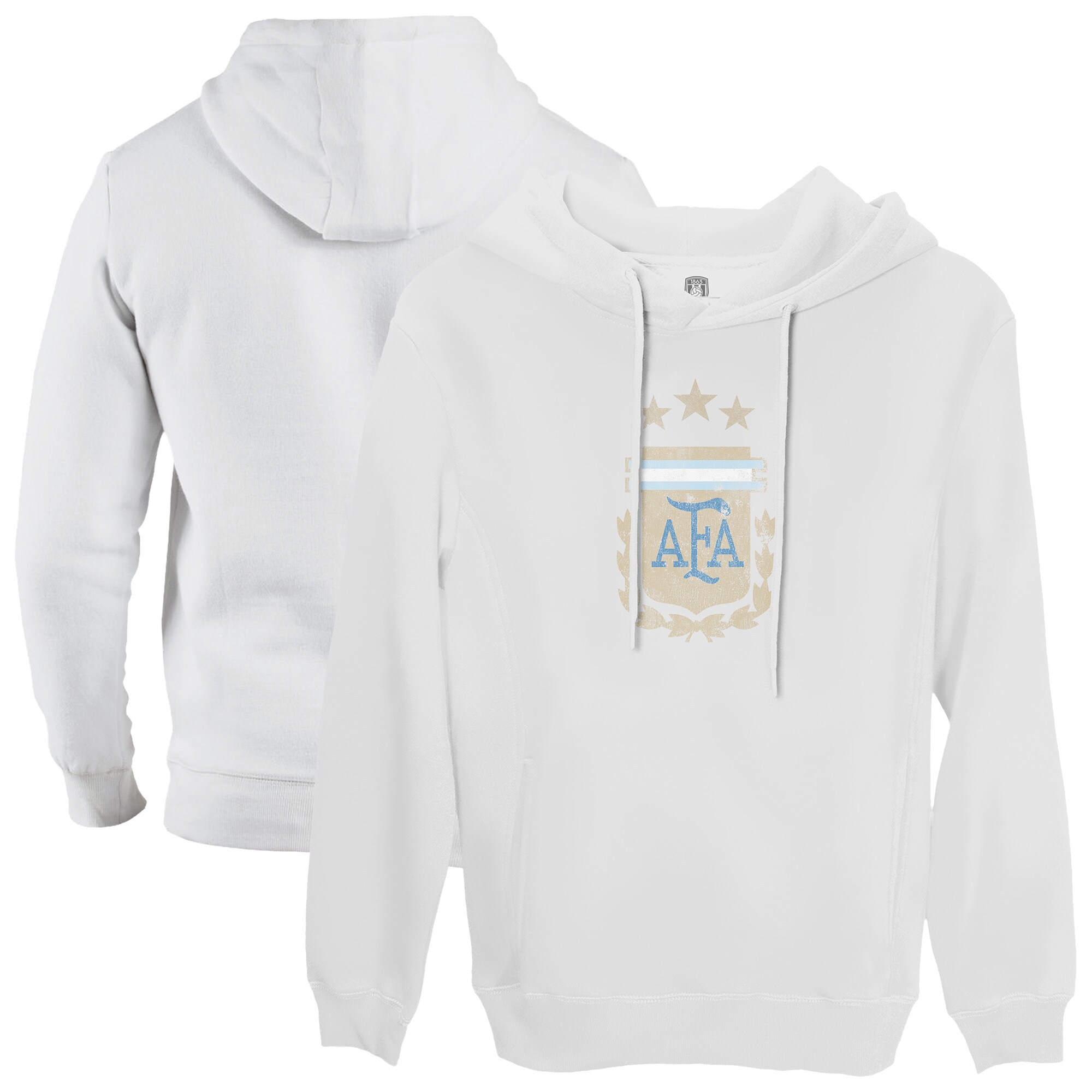 Explore argentina national team 1863fc color badge fleece pullover hoodie – white – Canada World Cup T-Shirts and Jerseys