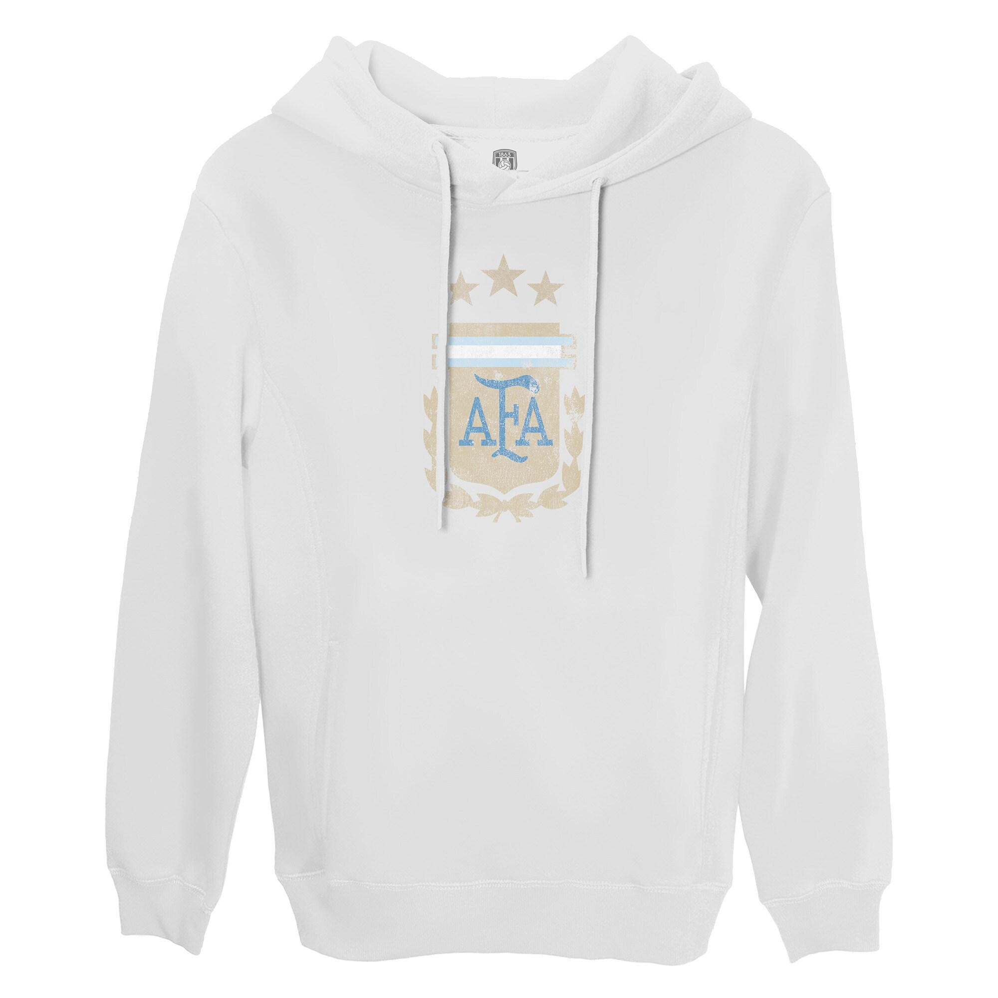 Explore argentina national team 1863fc color badge fleece pullover hoodie – white – Canada World Cup T-Shirts and Jerseys