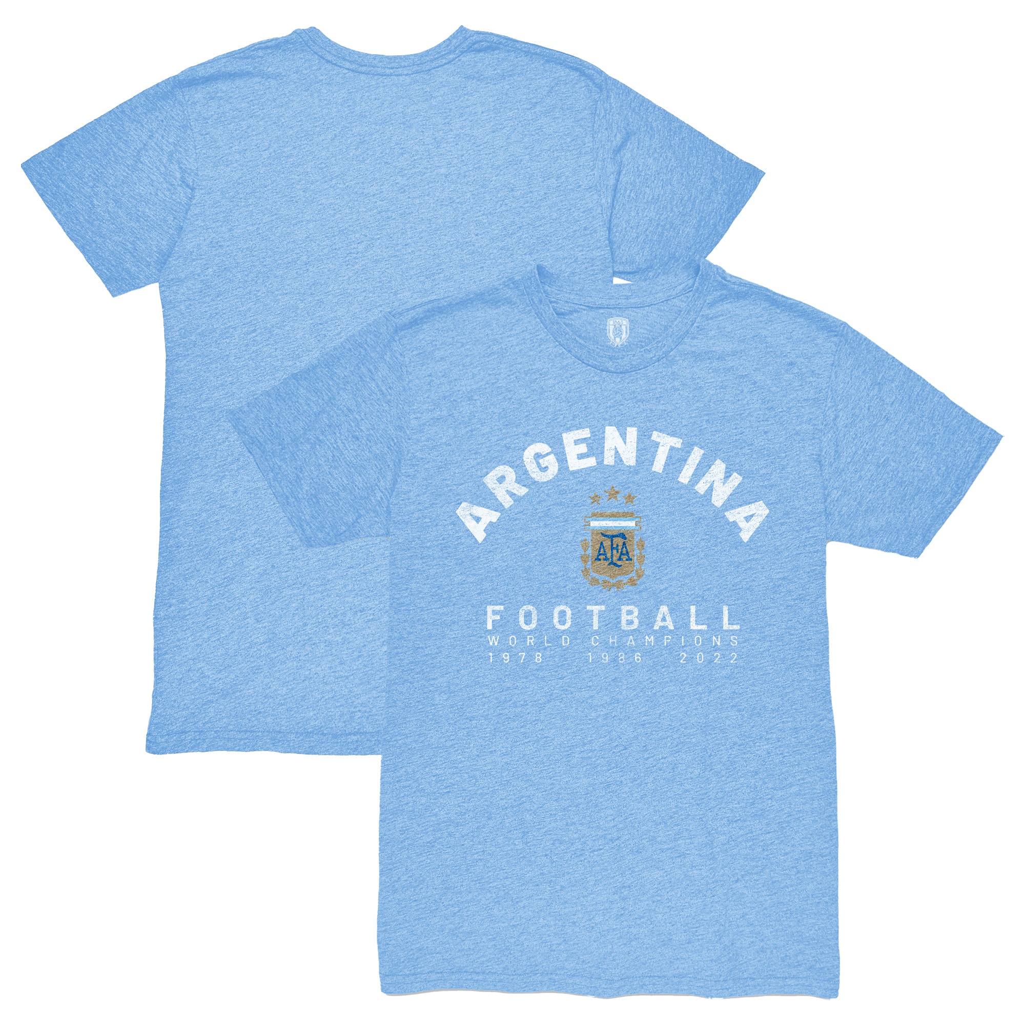 Explore argentina national team 1863fc three-time world champions tri-blend t-shirt – light blue – Canada World Cup T-Shirts and Jerseys