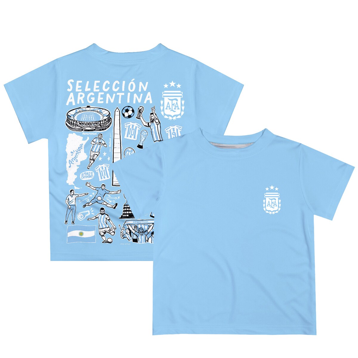 Explore argentina national team vive la fete youth impressions artwork t-shirt – light blue – Canada World Cup T-Shirts and Jerseys