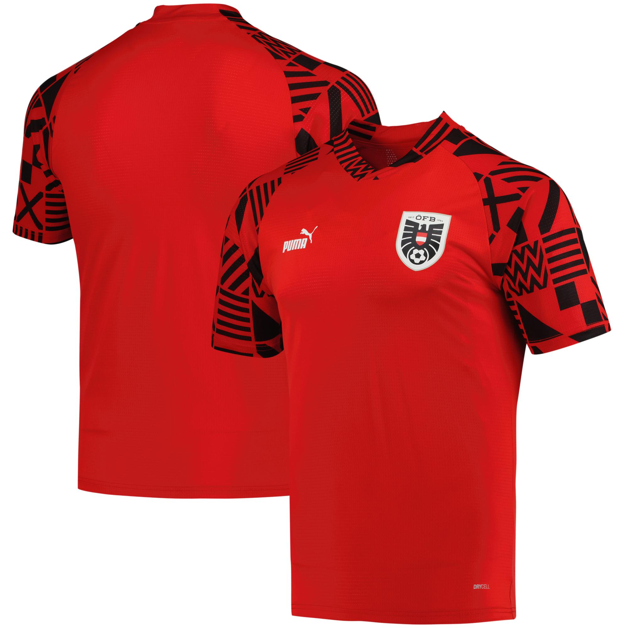 Explore austria national team puma pre-match v-neck top – red – Canada World Cup T-Shirts and Jerseys