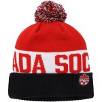 Explore canada soccer nike classic stripe cuffed knit hat with pom – blackred – Canada World Cup T-Shirts and Jerseys