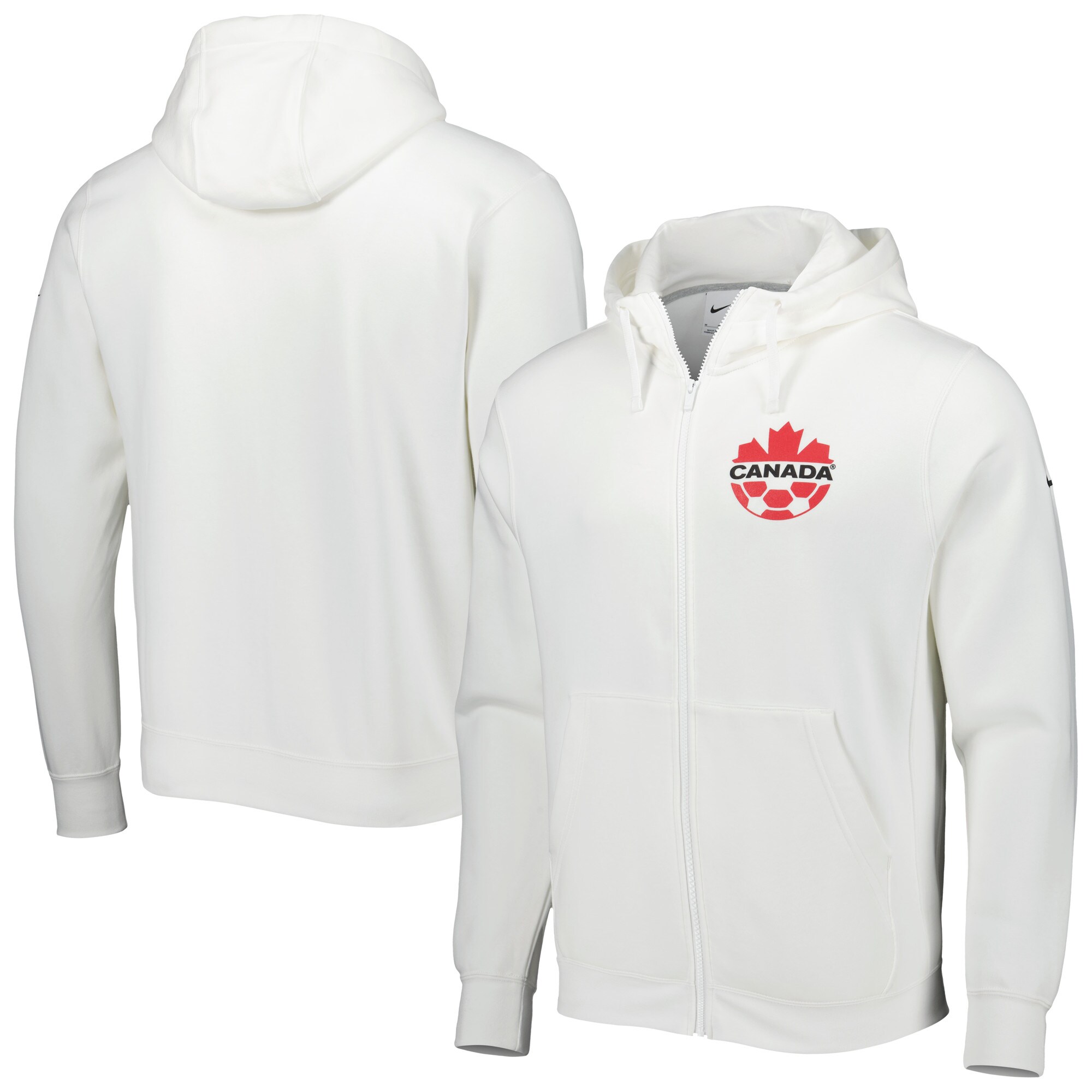 Explore canada soccer nike club fleece full-zip hoodie – white – Canada World Cup T-Shirts and Jerseys