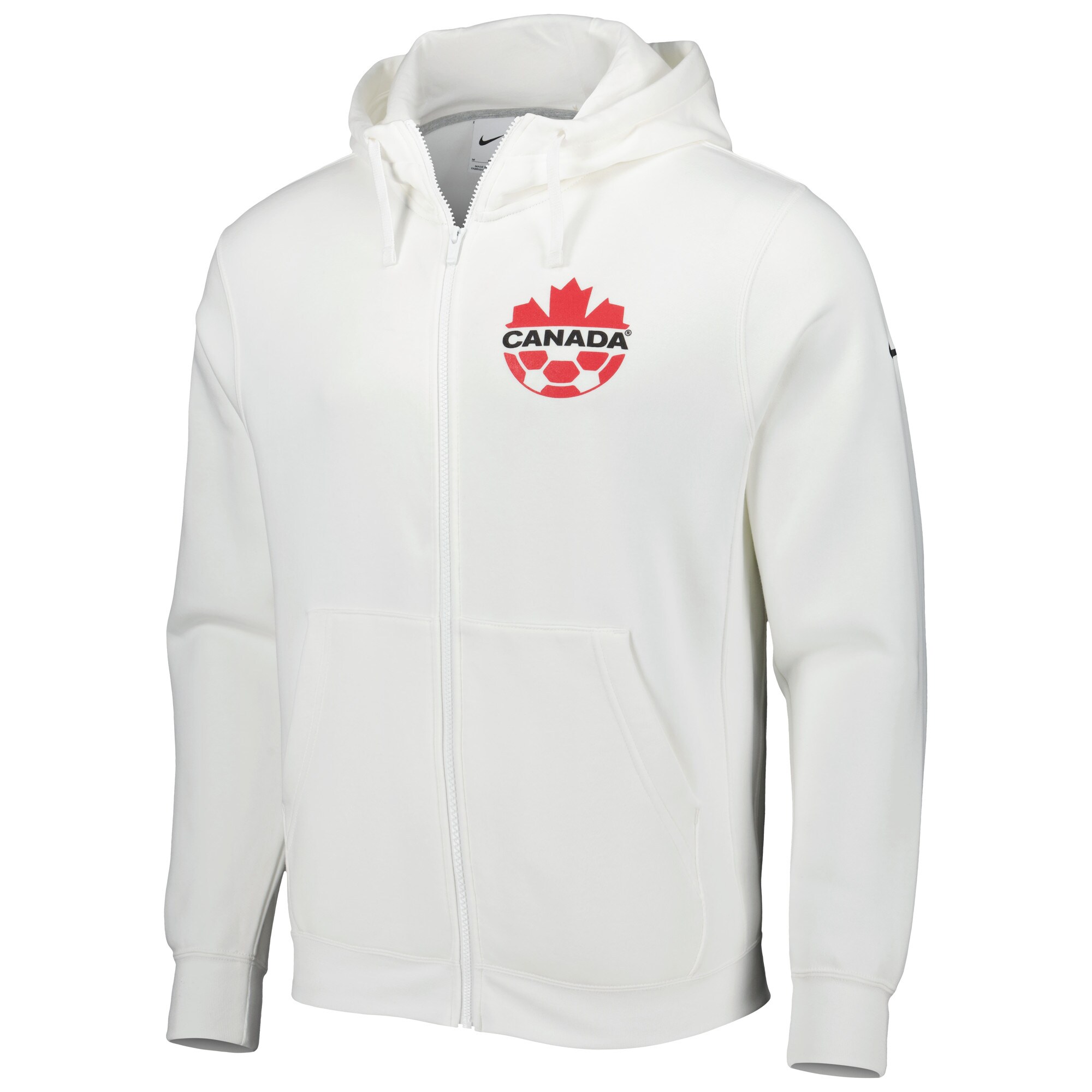 Explore canada soccer nike club fleece full-zip hoodie – white – Canada World Cup T-Shirts and Jerseys