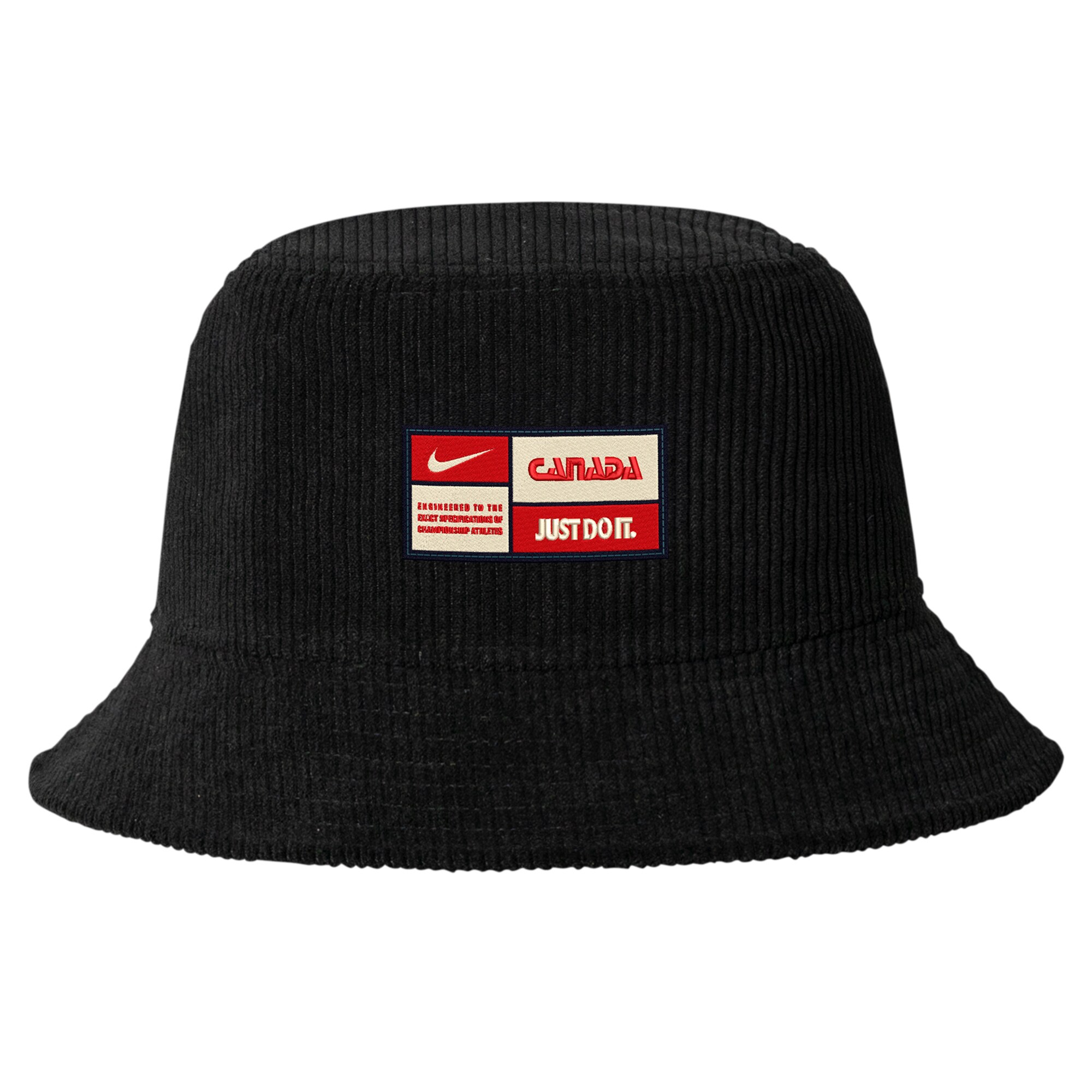Explore canada soccer nike corduroy bucket hat – black – Canada World Cup T-Shirts and Jerseys