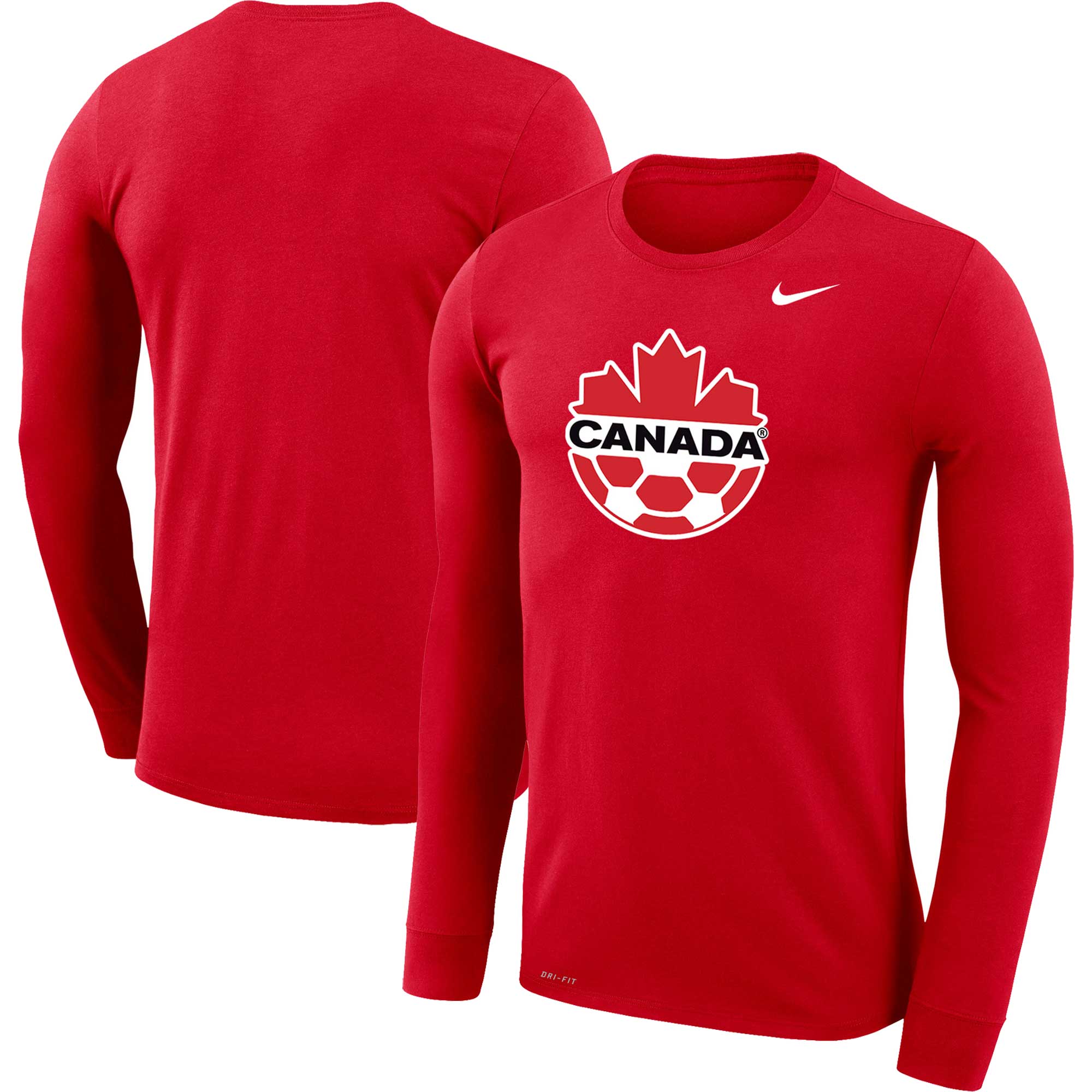 Explore canada soccer nike primary logo legend performance long sleeve t-shirt – red – Canada World Cup T-Shirts and Jerseys