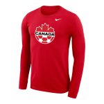 Explore canada soccer nike primary logo legend performance long sleeve t-shirt – red – Canada World Cup T-Shirts and Jerseys