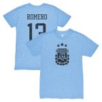Explore cristian romero argentina national team 1863fc player vintage tri-blend t-shirt – light blue – Canada World Cup T-Shirts and Jerseys