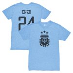 Explore enzo fernández argentina national team 1863fc player vintage tri-blend t-shirt – light blue – Canada World Cup T-Shirts and Jerseys