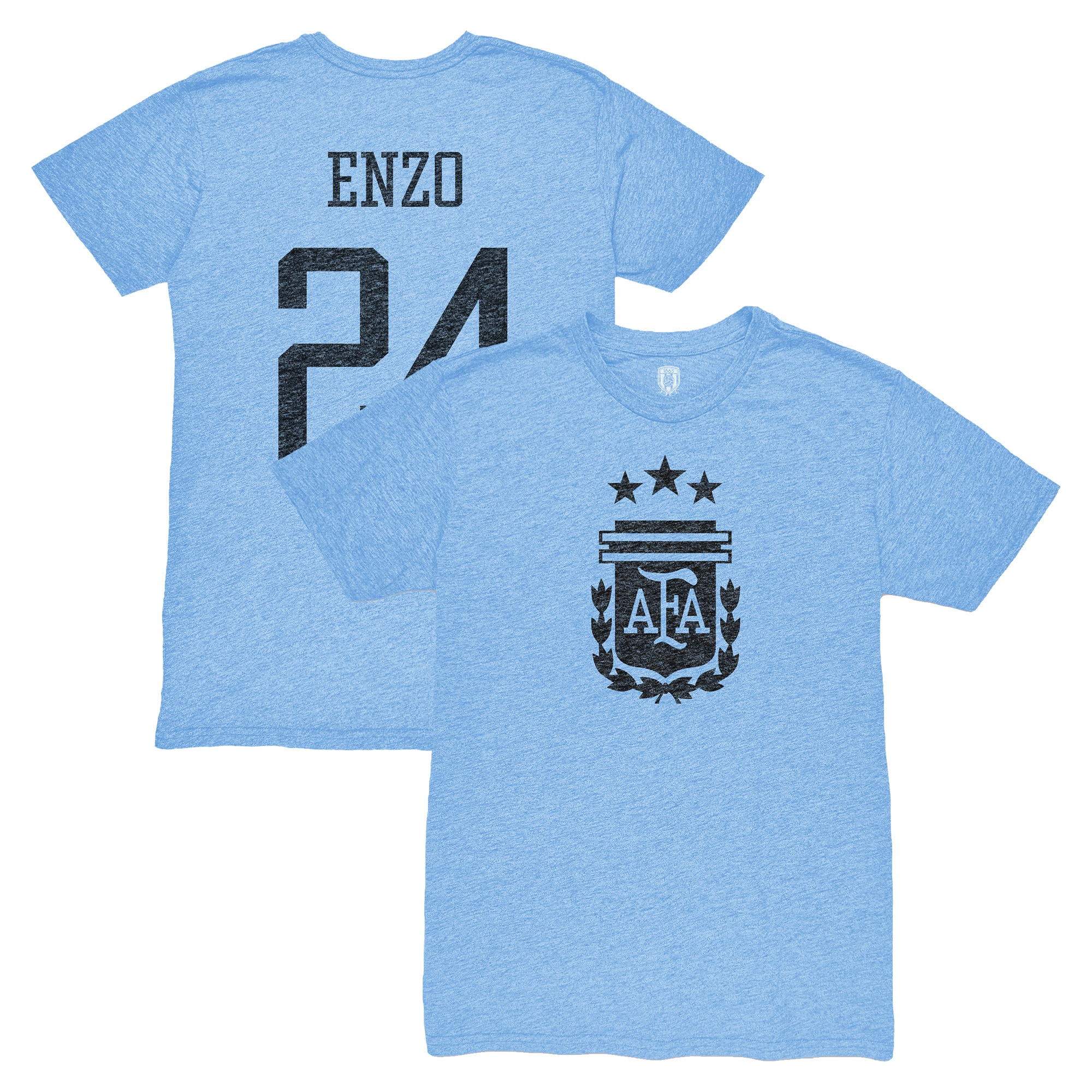 Explore enzo fernández argentina national team 1863fc player vintage tri-blend t-shirt – light blue – Canada World Cup T-Shirts and Jerseys