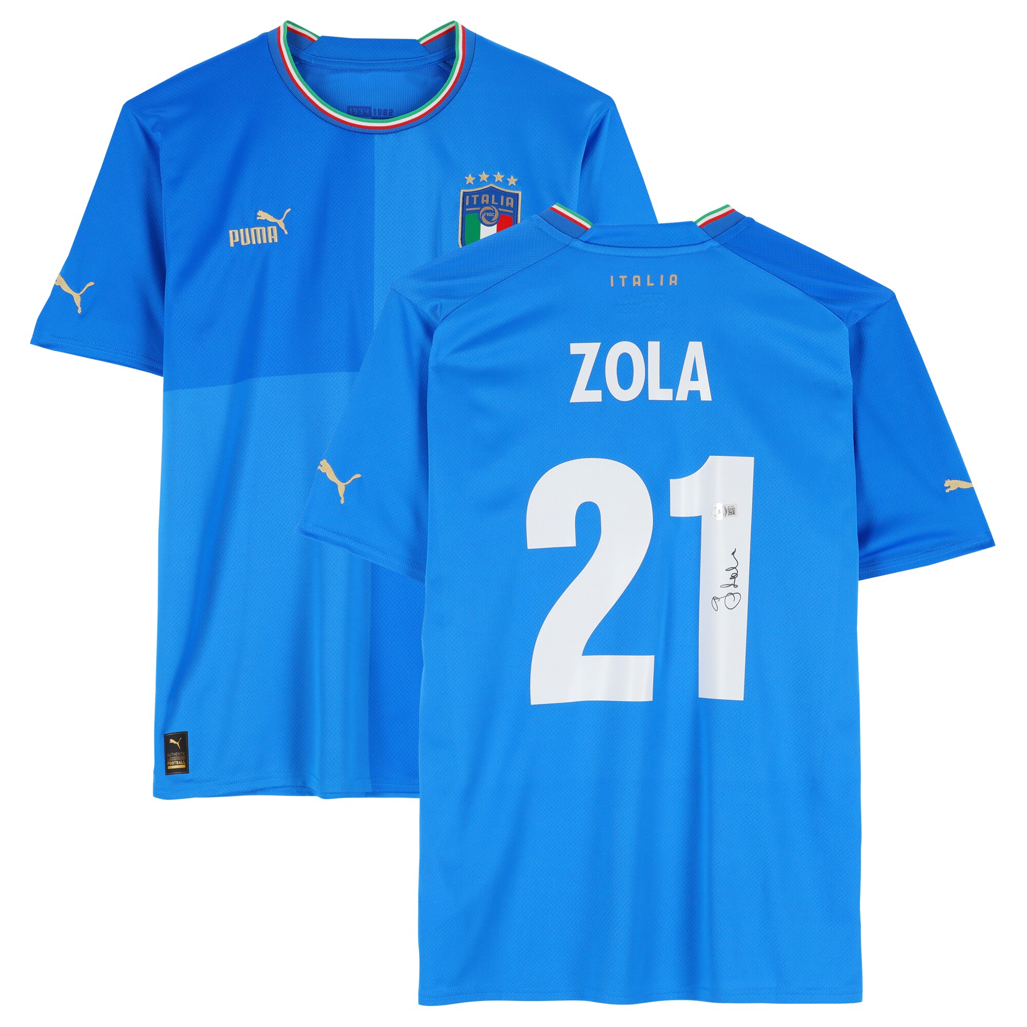 Explore gianfranco zola italy national team autographed fanatics authentic 2022-23 blue home puma jersey – bas – Canada World Cup T-Shirts and Jerseys