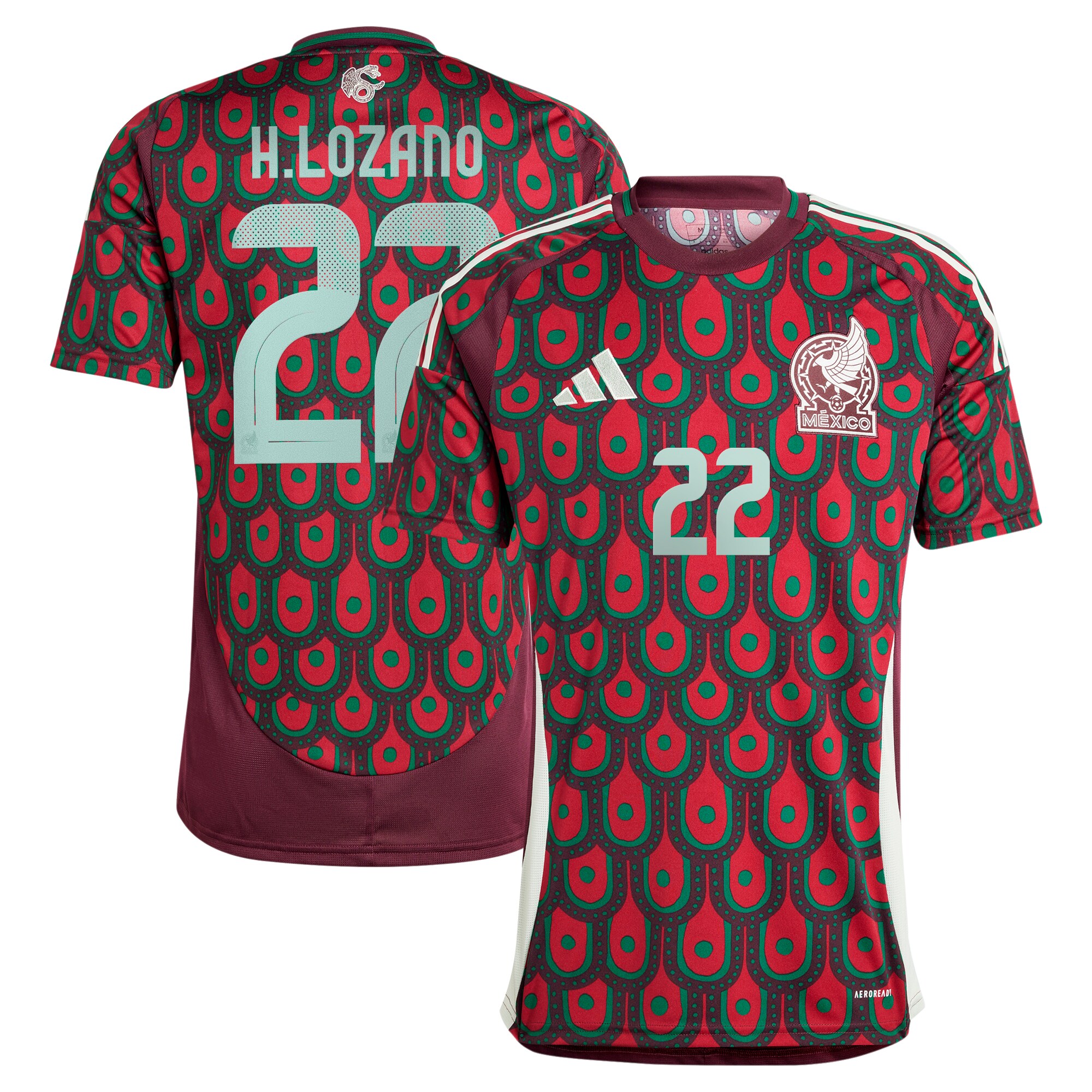 Explore hirving lozano mexico national team adidas 2024 home replica player jersey – burgundy – Canada World Cup T-Shirts and Jerseys