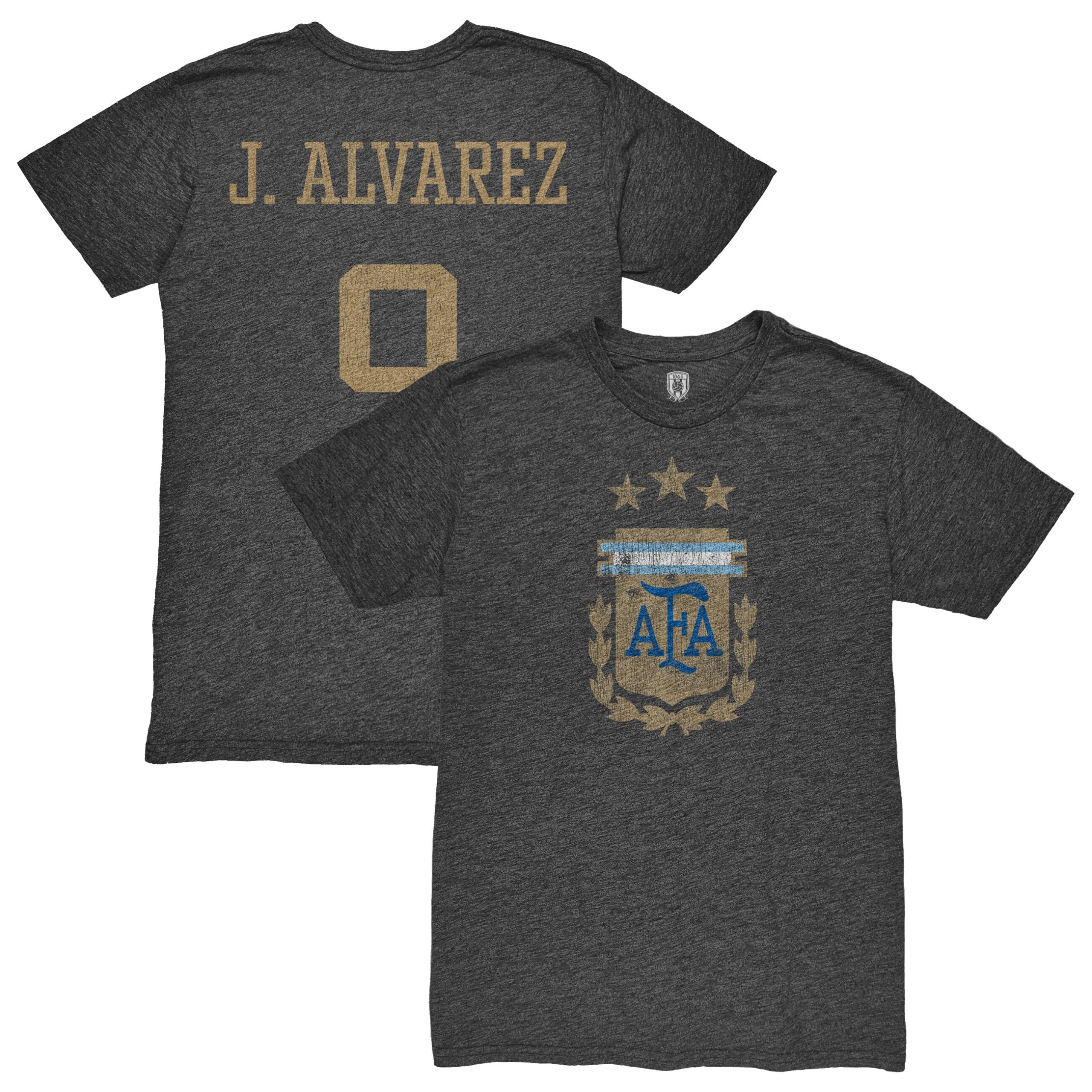 Explore julián Álvarez argentina national team 1863fc player retro tri-blend t-shirt – heather black – Canada World Cup T-Shirts and Jerseys