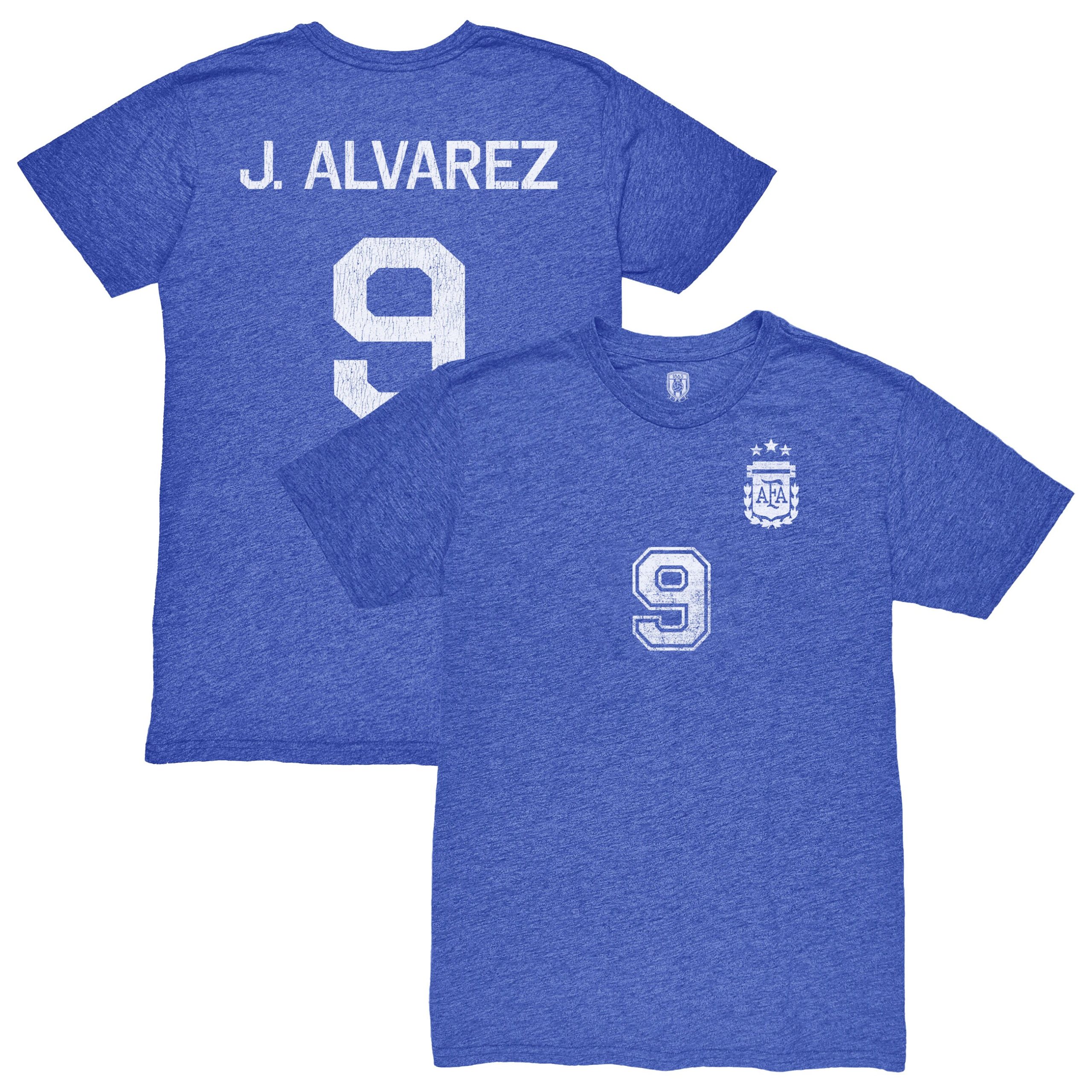 Explore julián Álvarez argentina national team 1863fc retro name amp number tri-blend t-shirt – blue – Canada World Cup T-Shirts and Jerseys