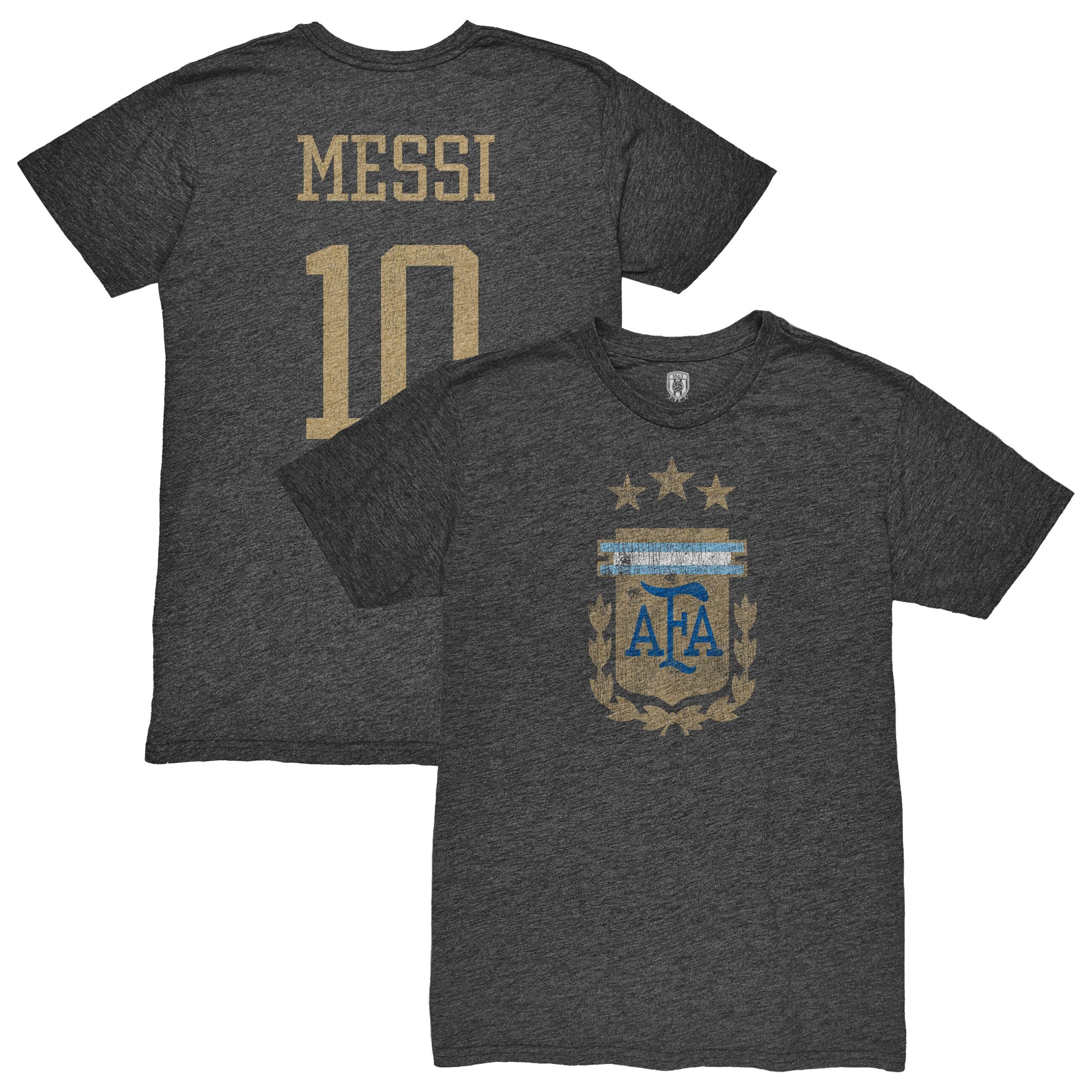 Explore lionel messi argentina national team 1863fc player retro tri-blend t-shirt – heather black – Canada World Cup T-Shirts and Jerseys