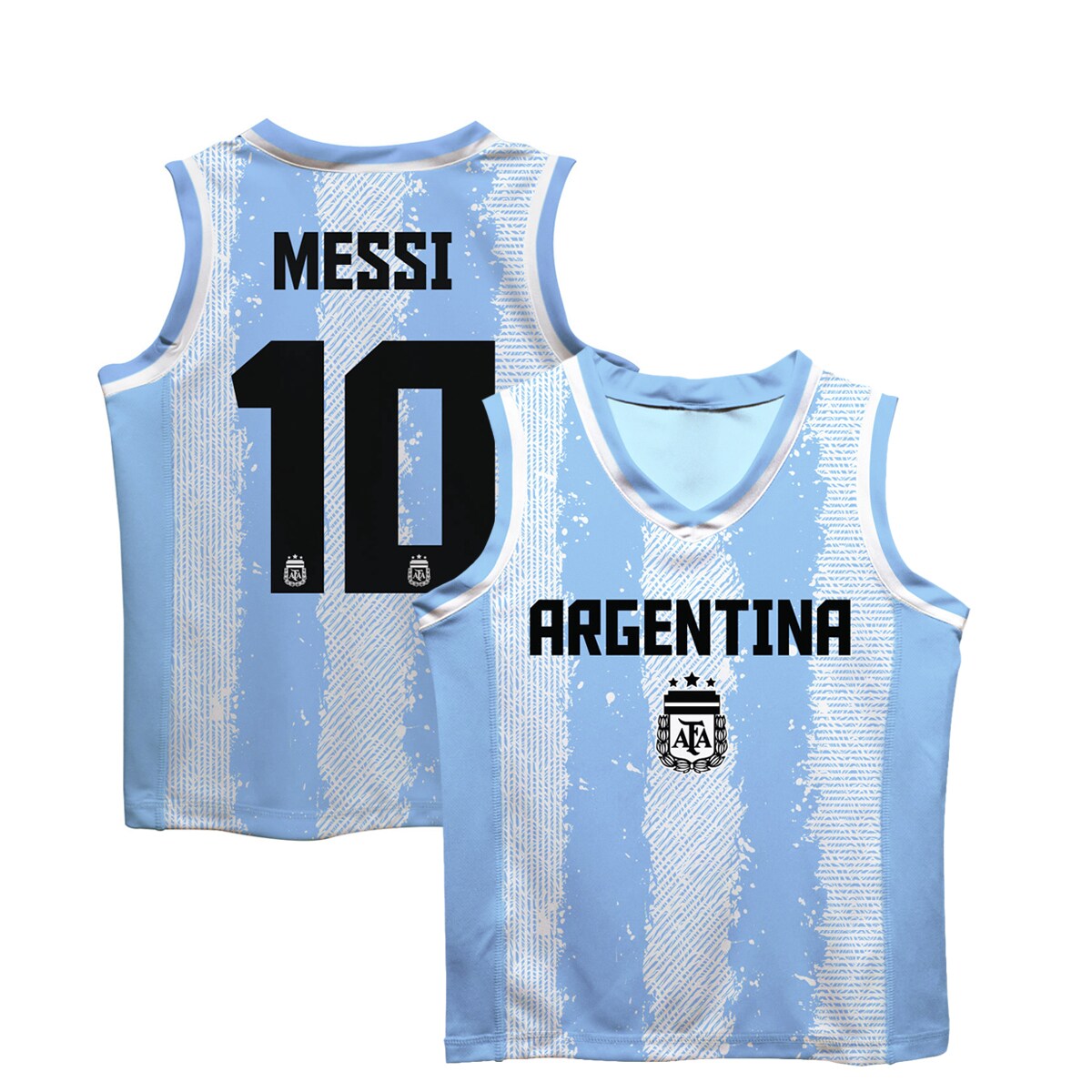 Explore lionel messi argentina national team vive la fete toddler painted stripes basketball jersey – light blue – Canada World Cup T-Shirts and Jerseys