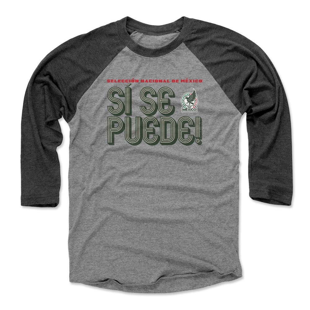 Explore mexico national team 500 level unisex si se puede inline bold raglan 34-sleeve baseball t-shirt – blackheather gray – Canada World Cup T-Shirts and Jerseys