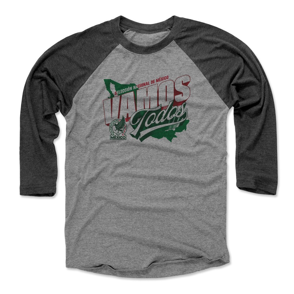 Explore mexico national team 500 level vamos todos country 34-sleeve tri-blend baseball t-shirt – blackheather gray – Canada World Cup T-Shirts and Jerseys