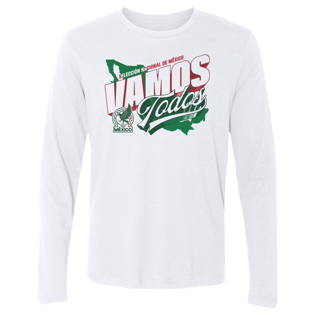 Explore mexico national team 500 level vamos todos country long sleeve t-shirt – white – Canada World Cup T-Shirts and Jerseys