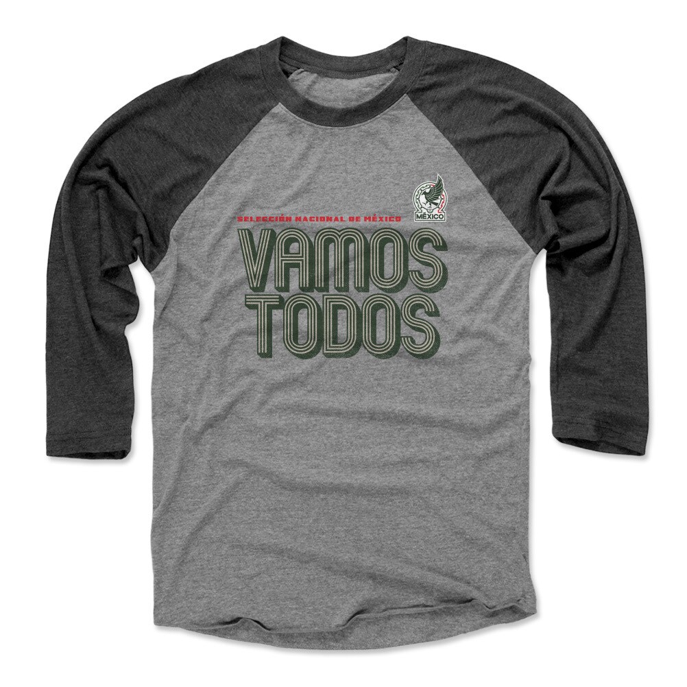 Explore mexico national team 500 level vamos todos inline bold 34-sleeve tri-blend baseball t-shirt – heather grayblack – Canada World Cup T-Shirts and Jerseys