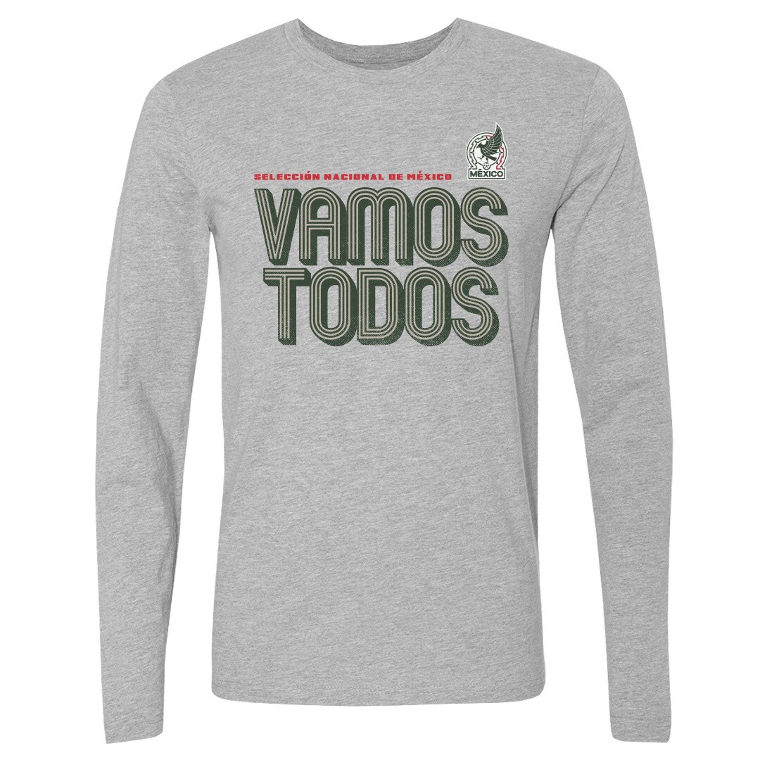Explore mexico national team 500 level vamos todos inline bold long sleeve t-shirt – heather gray – Canada World Cup T-Shirts and Jerseys