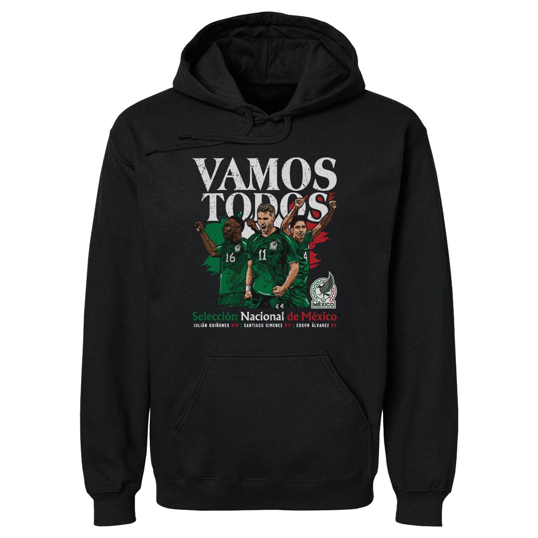 Explore mexico national team 500 level vamos todos julián quiñones santiago giménez amp edson Álvarez pullover hoodie – black – Canada World Cup T-Shirts and Jerseys