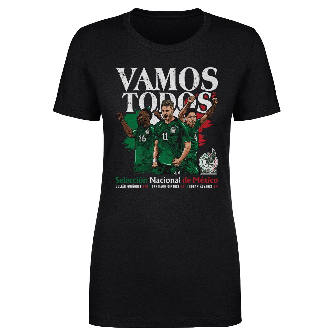 Explore mexico national team 500 level women8217s vamos todos julián quiñones santiago giménez amp edson Álvarez t-shirt – black – Canada World Cup T-Shirts and Jerseys
