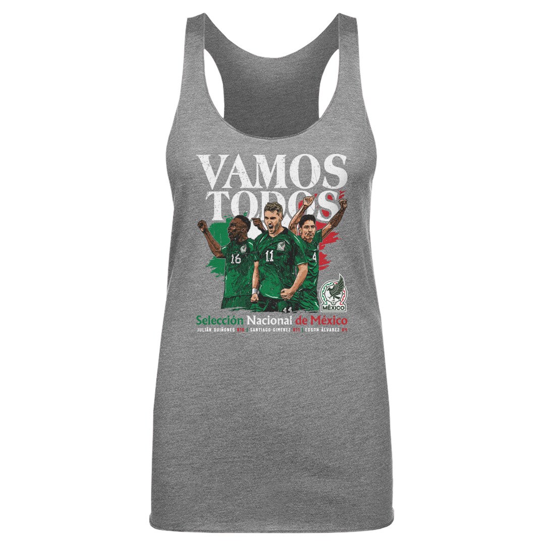 Explore mexico national team 500 level women8217s vamos todos julián quiñones santiago giménez amp edson Álvarez tri-blend racerback tank top – gray – Canada World Cup T-Shirts and Jerseys