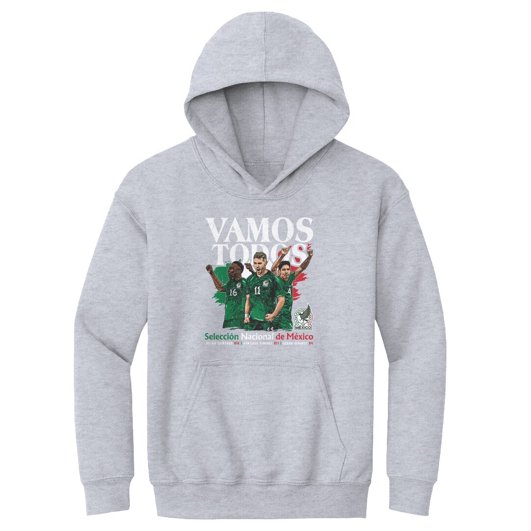 Explore mexico national team 500 level youth vamos todos julián quiñones santiago giménez amp edson Álvarez pullover hoodie – gray – Canada World Cup T-Shirts and Jerseys