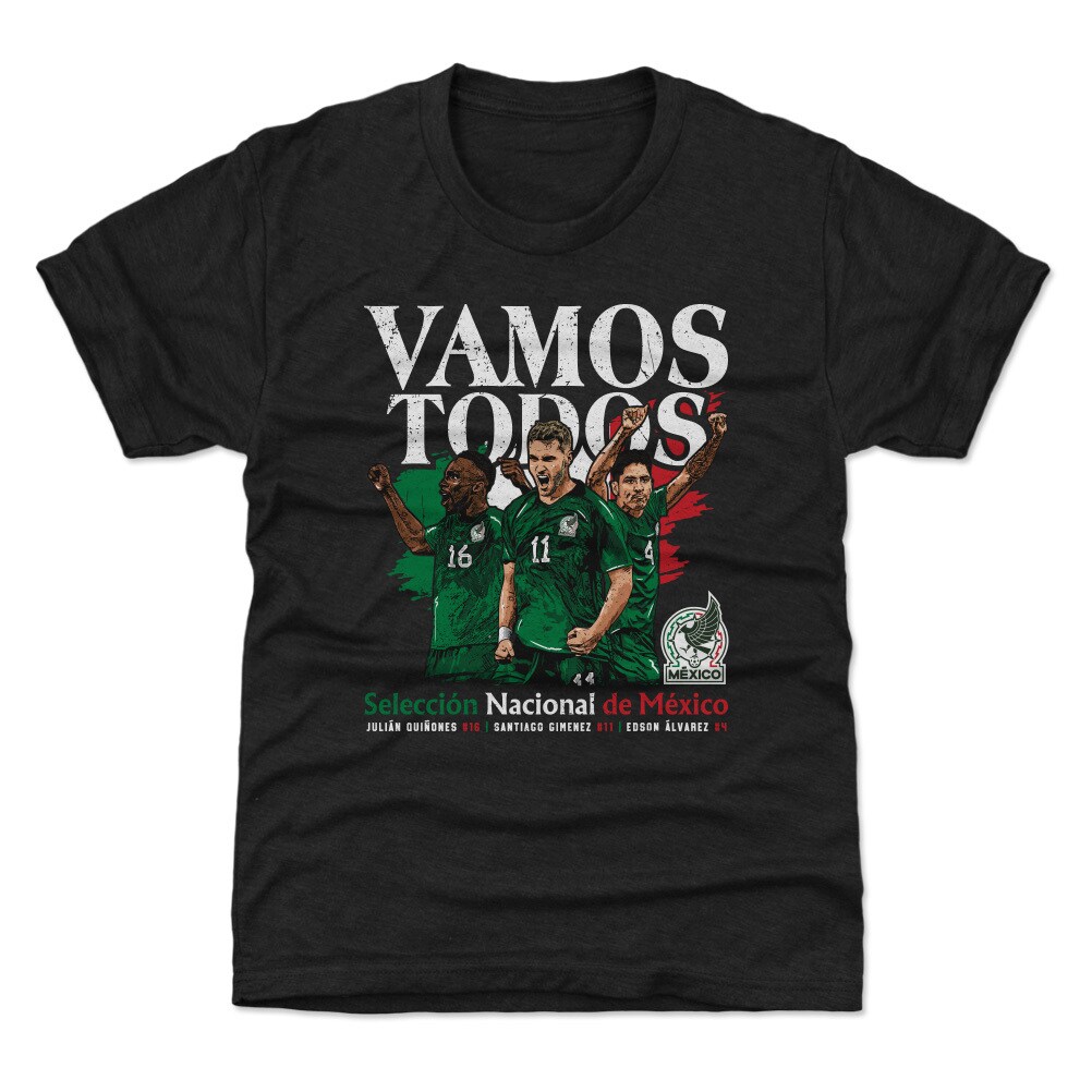Explore mexico national team 500 level youth vamos todos julián quiñones santiago giménez amp edson Álvarez t-shirt – black – Canada World Cup T-Shirts and Jerseys