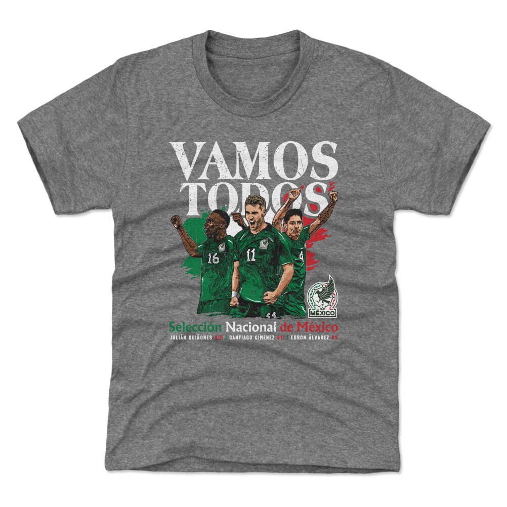 Explore mexico national team 500 level youth vamos todos julián quiñones santiago giménez amp edson Álvarez t-shirt – gray – Canada World Cup T-Shirts and Jerseys