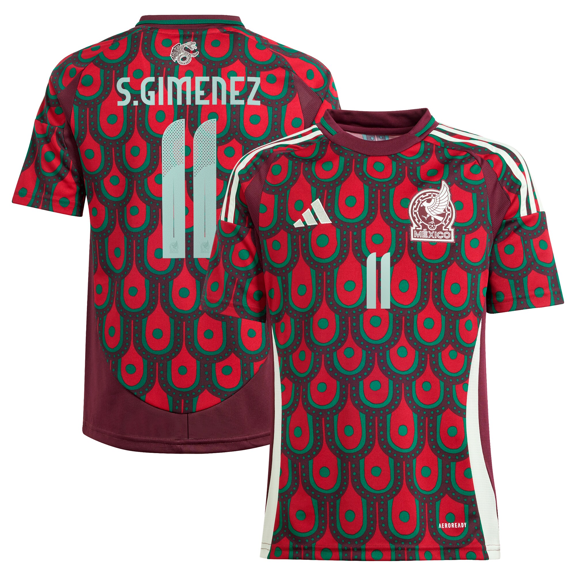 Explore santiago giménez mexico national team adidas youth 2024 home replica player jersey – burgundy – Canada World Cup T-Shirts and Jerseys