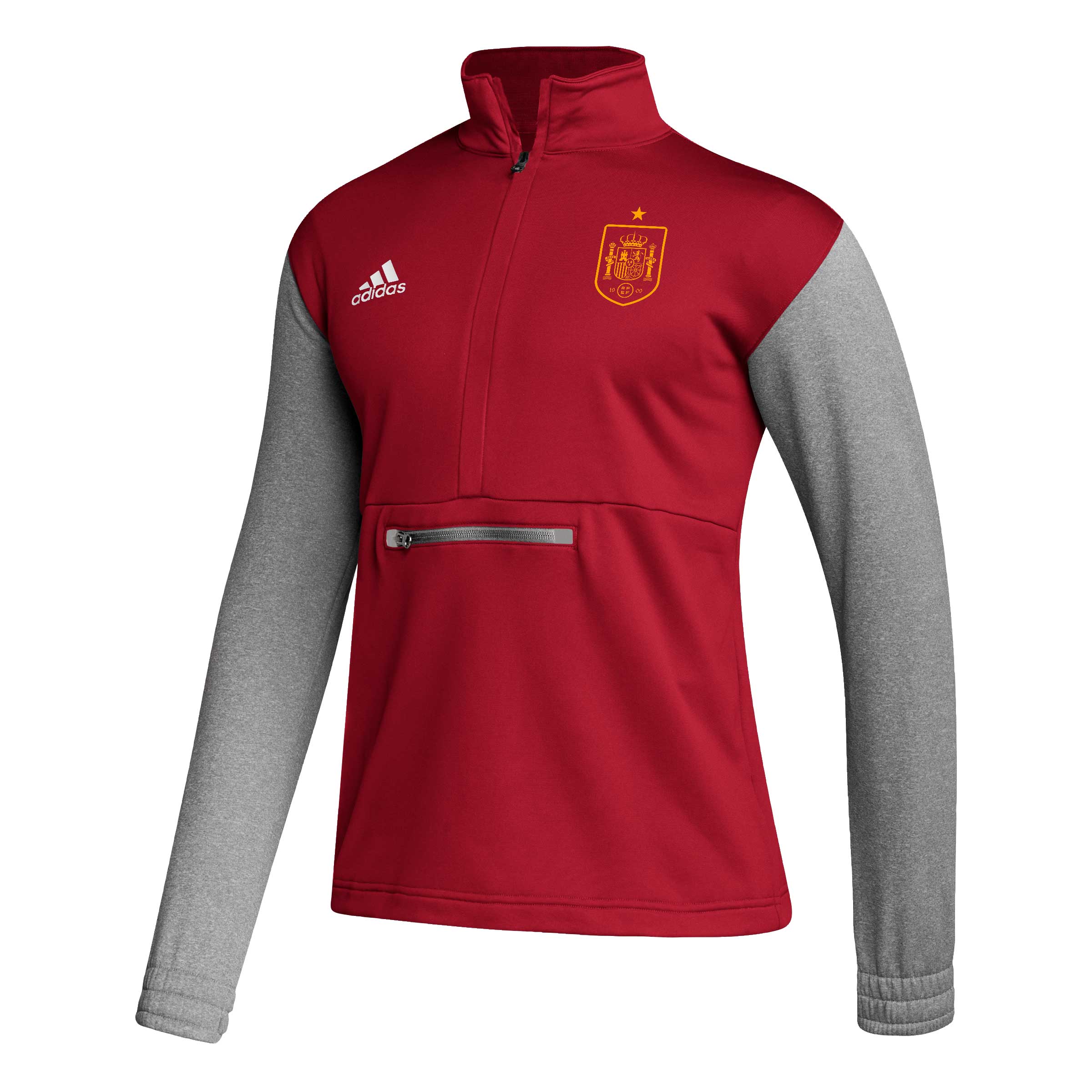 Explore spain national team adidas crest long sleeve half-zip top – red – Canada World Cup T-Shirts and Jerseys