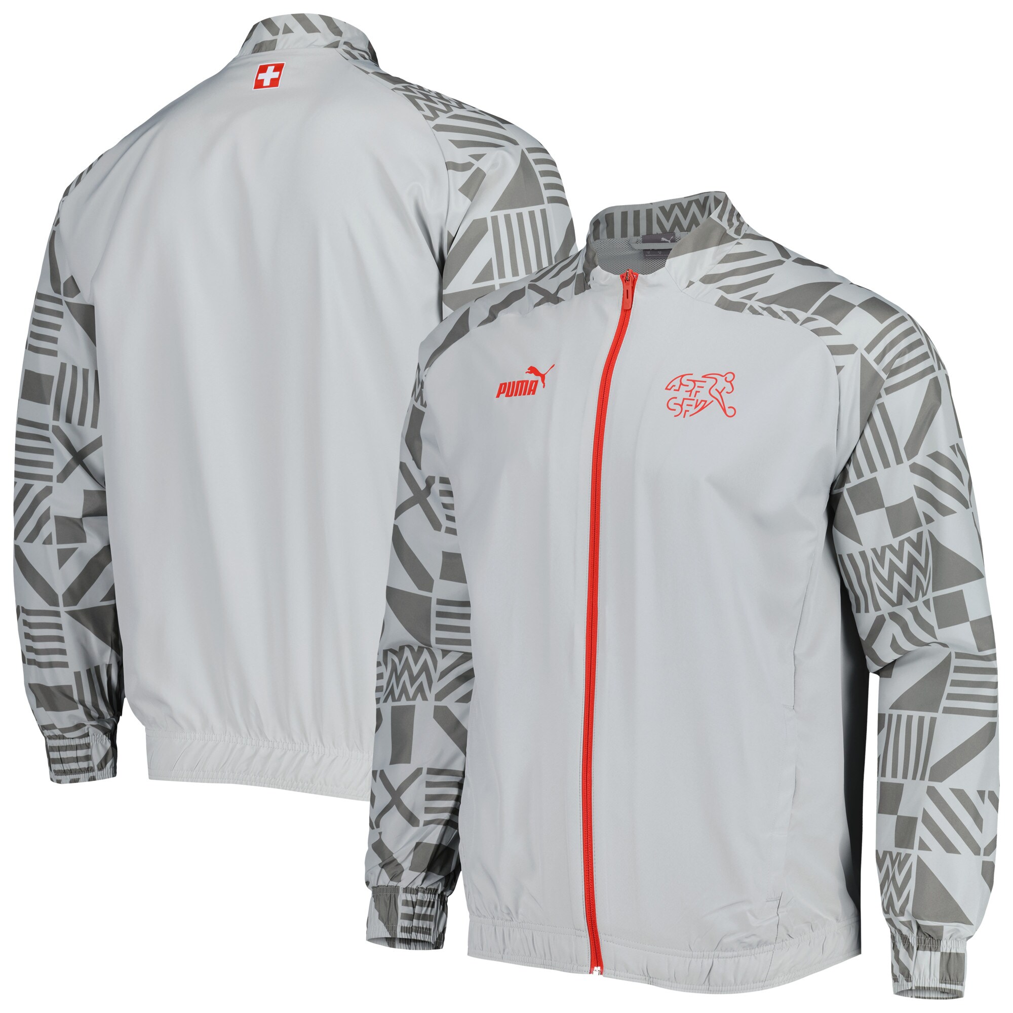 Explore switzerland national team puma pre-match raglan full-zip training jacket – gray – Canada World Cup T-Shirts and Jerseys